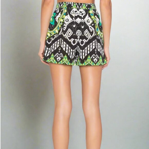 Rococo Sand Silk Beaded Mini Shorts Green Small - Picture 7 of 7